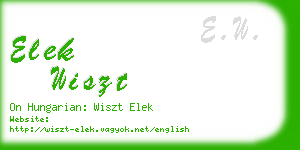 elek wiszt business card